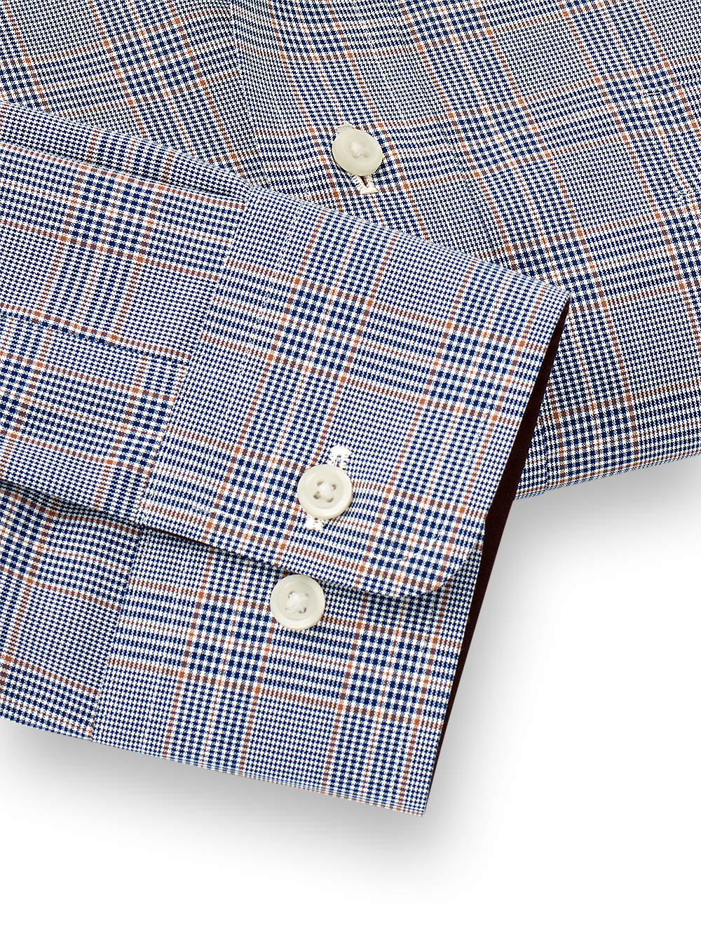 Alternate Image of Non-iron Cotton Glen Plaid Dress Shirt With Contrast Trim-3