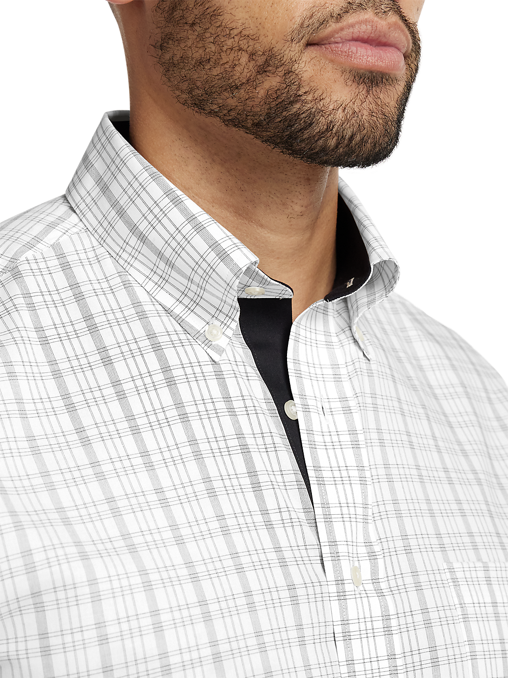 Alternate Image of Non-iron Cotton Check Dress Shirt With Contrast Trim-2