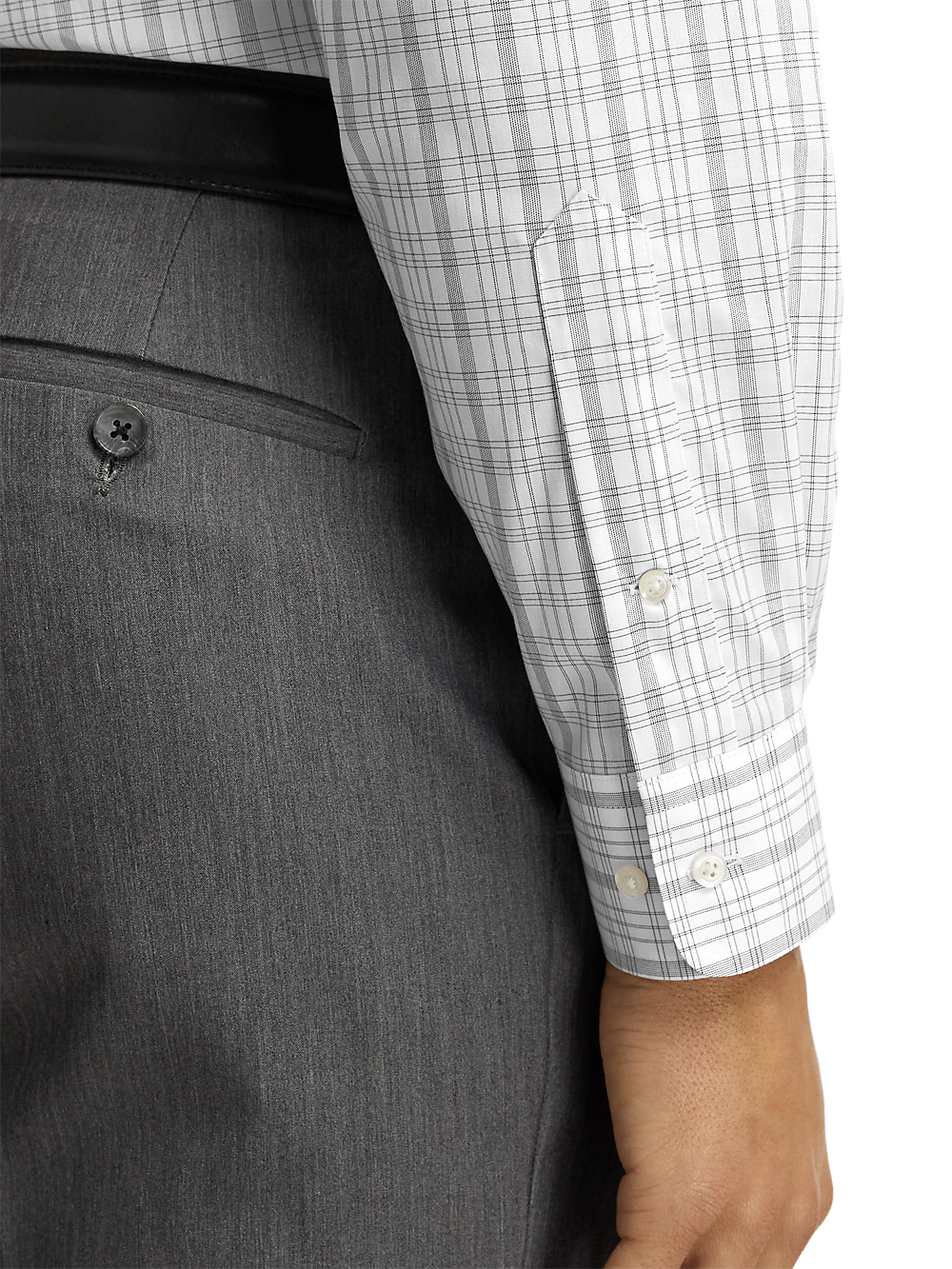 Alternate Image of Non-iron Cotton Check Dress Shirt With Contrast Trim-3