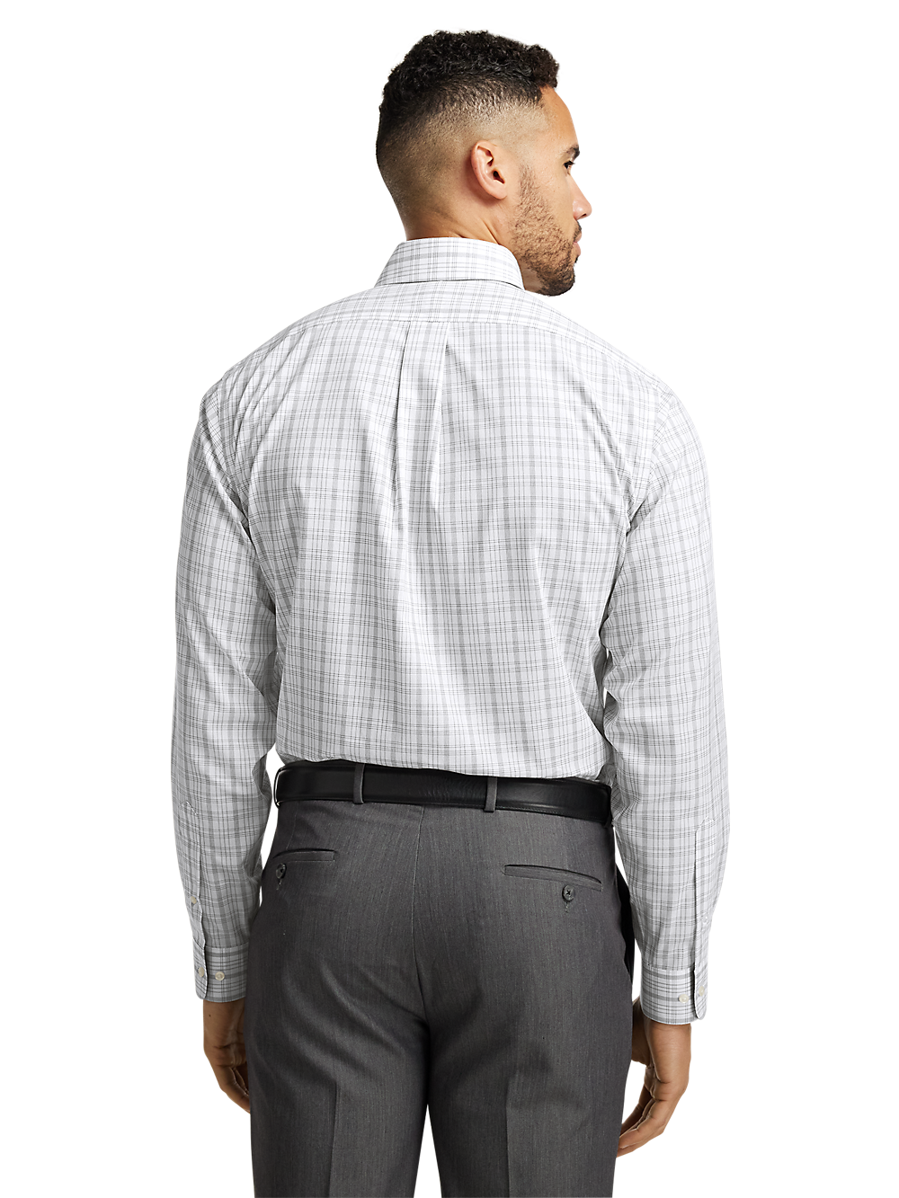 Alternate Image of Non-iron Cotton Check Dress Shirt With Contrast Trim-4