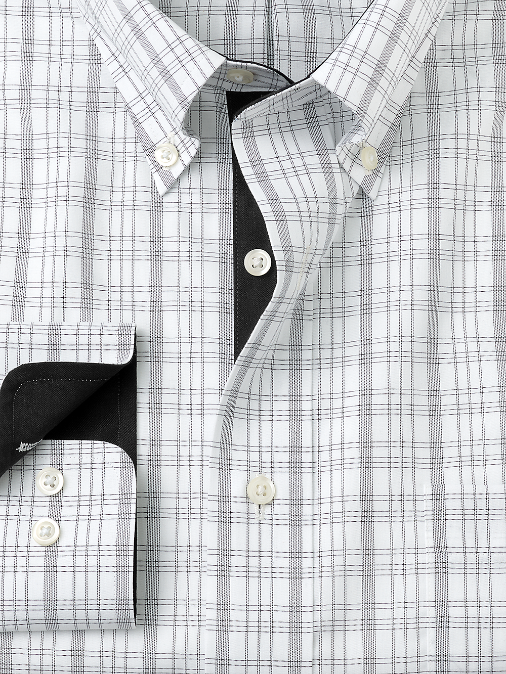 Alternate Image of Non-iron Cotton Check Dress Shirt With Contrast Trim-5