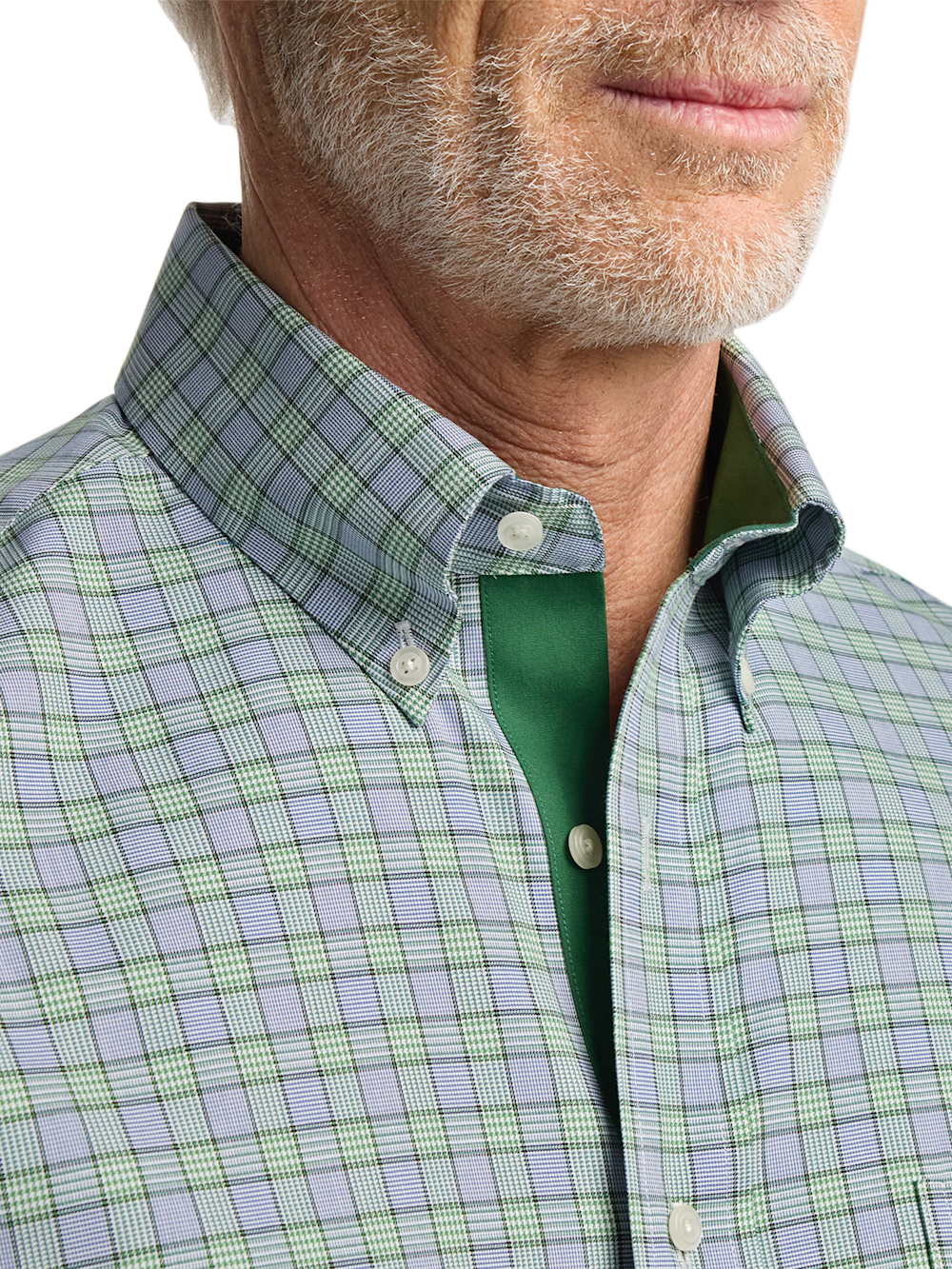 Alternate Image of Non-iron Cotton Plaid Dress Shirt With Contrast Trim-2