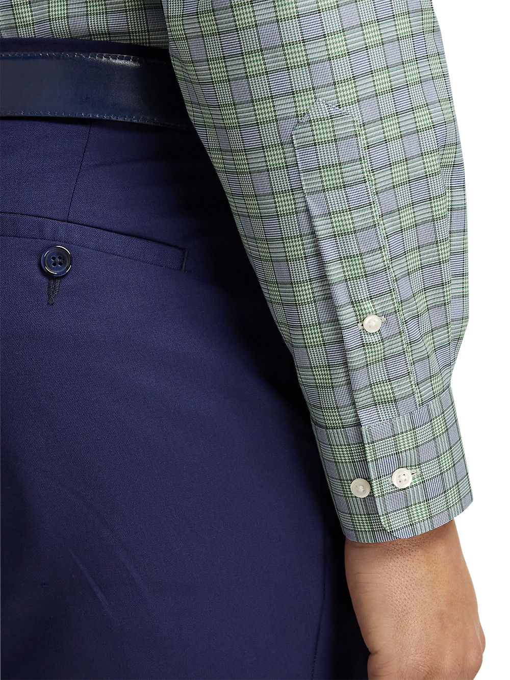 Alternate Image of Non-iron Cotton Plaid Dress Shirt With Contrast Trim-3