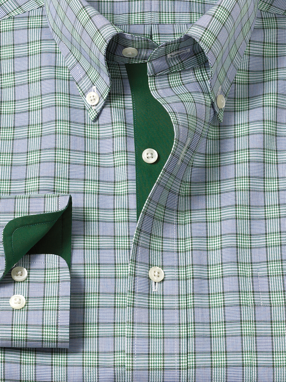 Alternate Image of Non-iron Cotton Plaid Dress Shirt With Contrast Trim-5