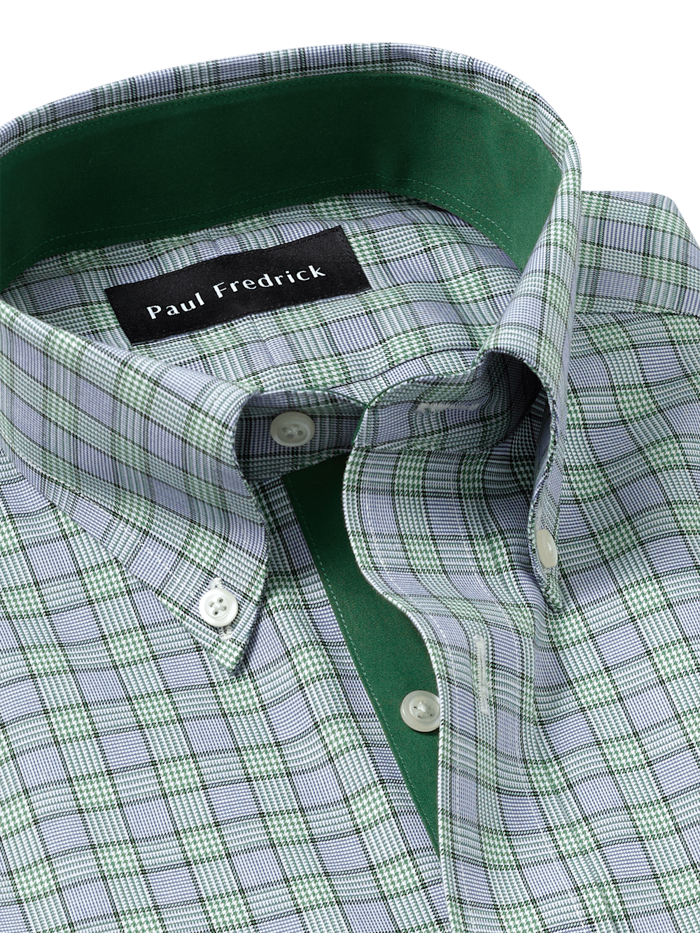 Alternate Image of Non-iron Cotton Plaid Dress Shirt With Contrast Trim-6