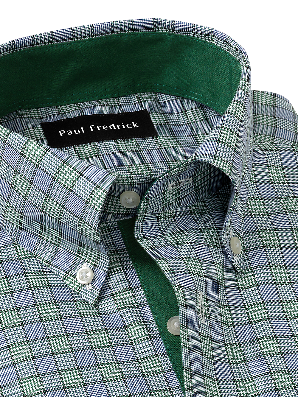 Alternate Image of Non-iron Cotton Plaid Dress Shirt With Contrast Trim-6