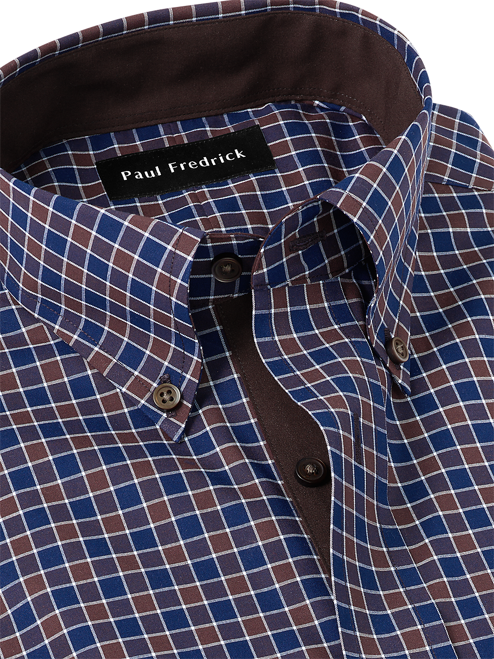 Alternate Image of Non-iron Cotton Check Dress Shirt With Contrast Trim-2