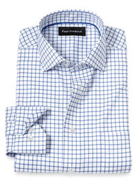 Comfort Stretch Non-Iron Check Dress Shirt - Cobalt