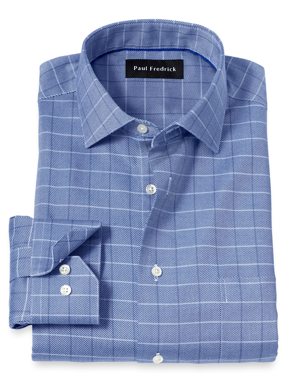 Product Image of Comfort Stretch Non-iron Check Dress Shirt-Cobalt