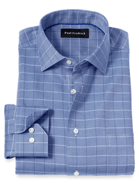 Comfort Stretch Non-Iron Check Dress Shirt - Cobalt