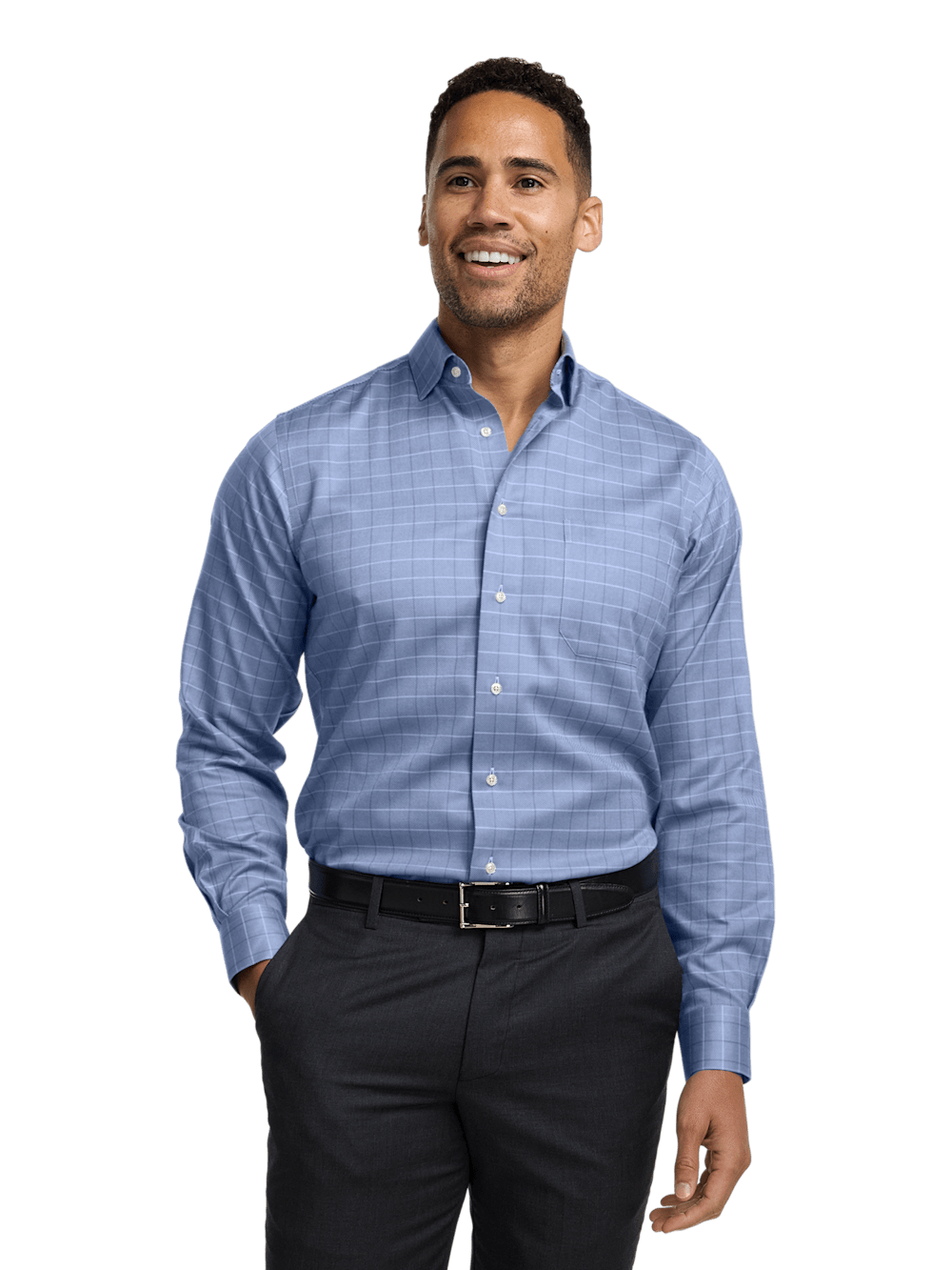 Alternate Image of Comfort Stretch Non-iron Check Dress Shirt-1