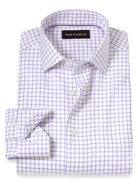 Comfort Stretch Non-Iron Check Dress Shirt - Purple