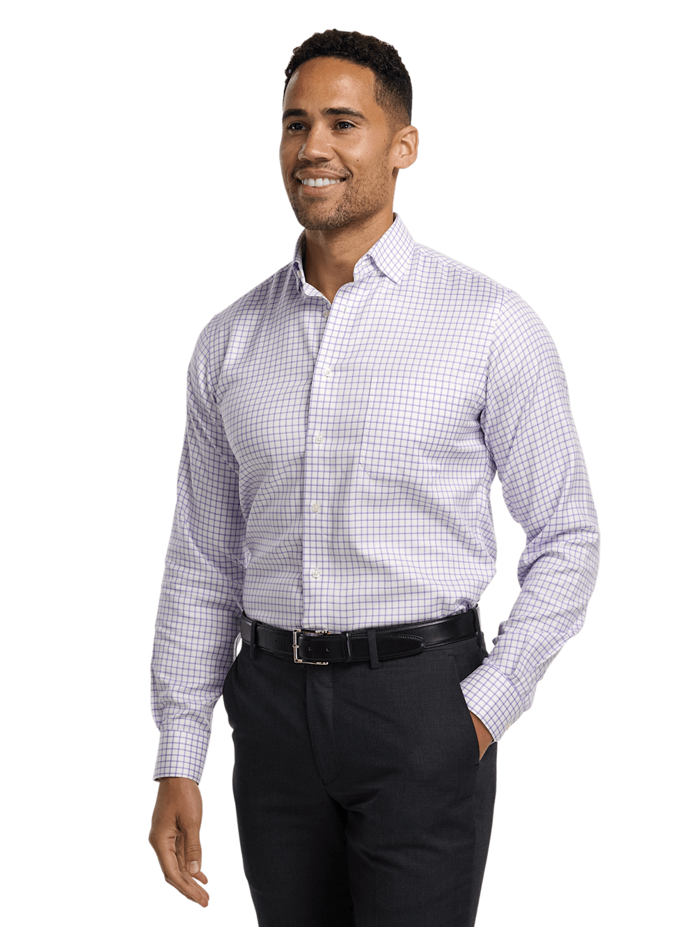 Alternate Image of Comfort Stretch Non-iron Check Dress Shirt-1