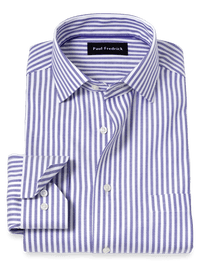 Comfort Stretch Non-Iron Stripe Dress Shirt - Purple