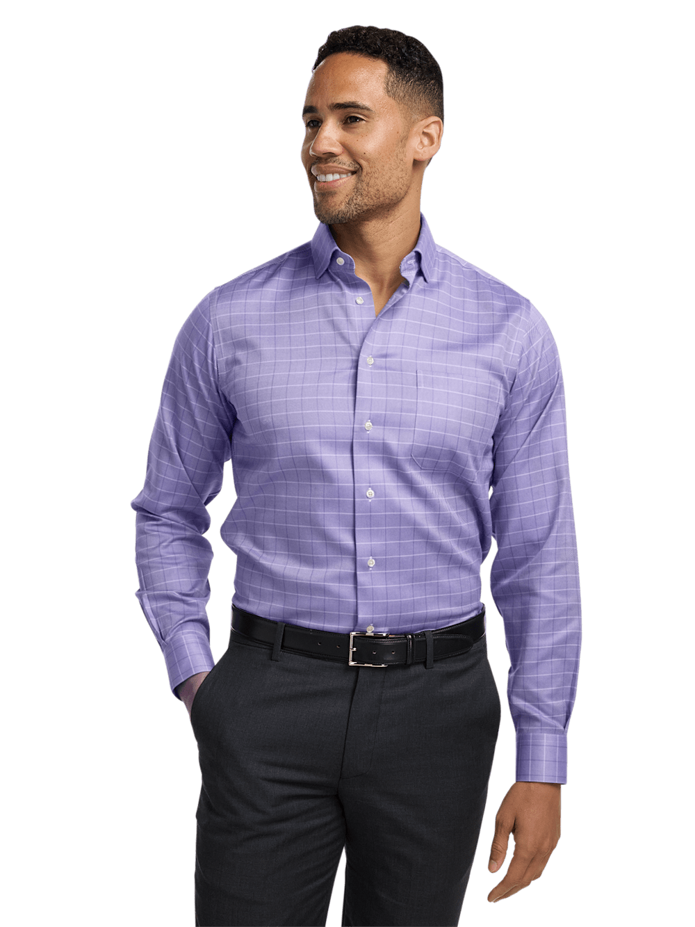 Alternate Image of Comfort Stretch Non-iron Check Dress Shirt-1