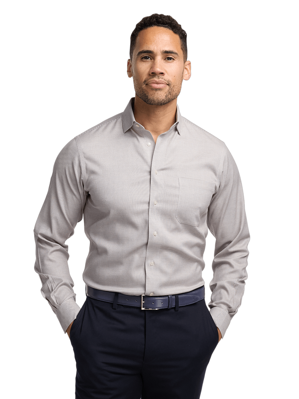 Alternate Image of Comfort Stretch Non-iron Solid Dress Shirt-1