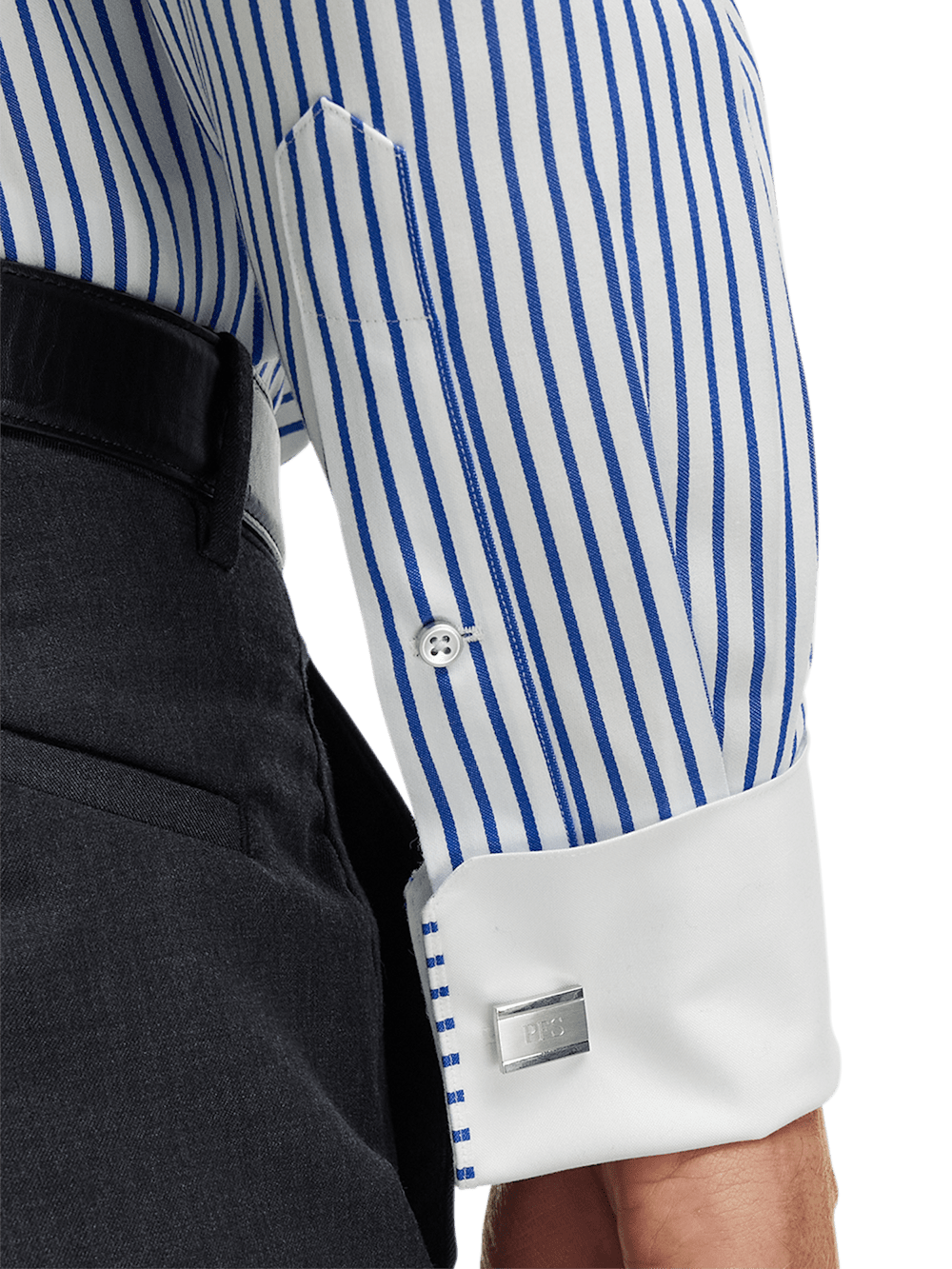 Alternate Image of Non-iron Cotton Stripe Dress Shirt With Contrast Trim-4