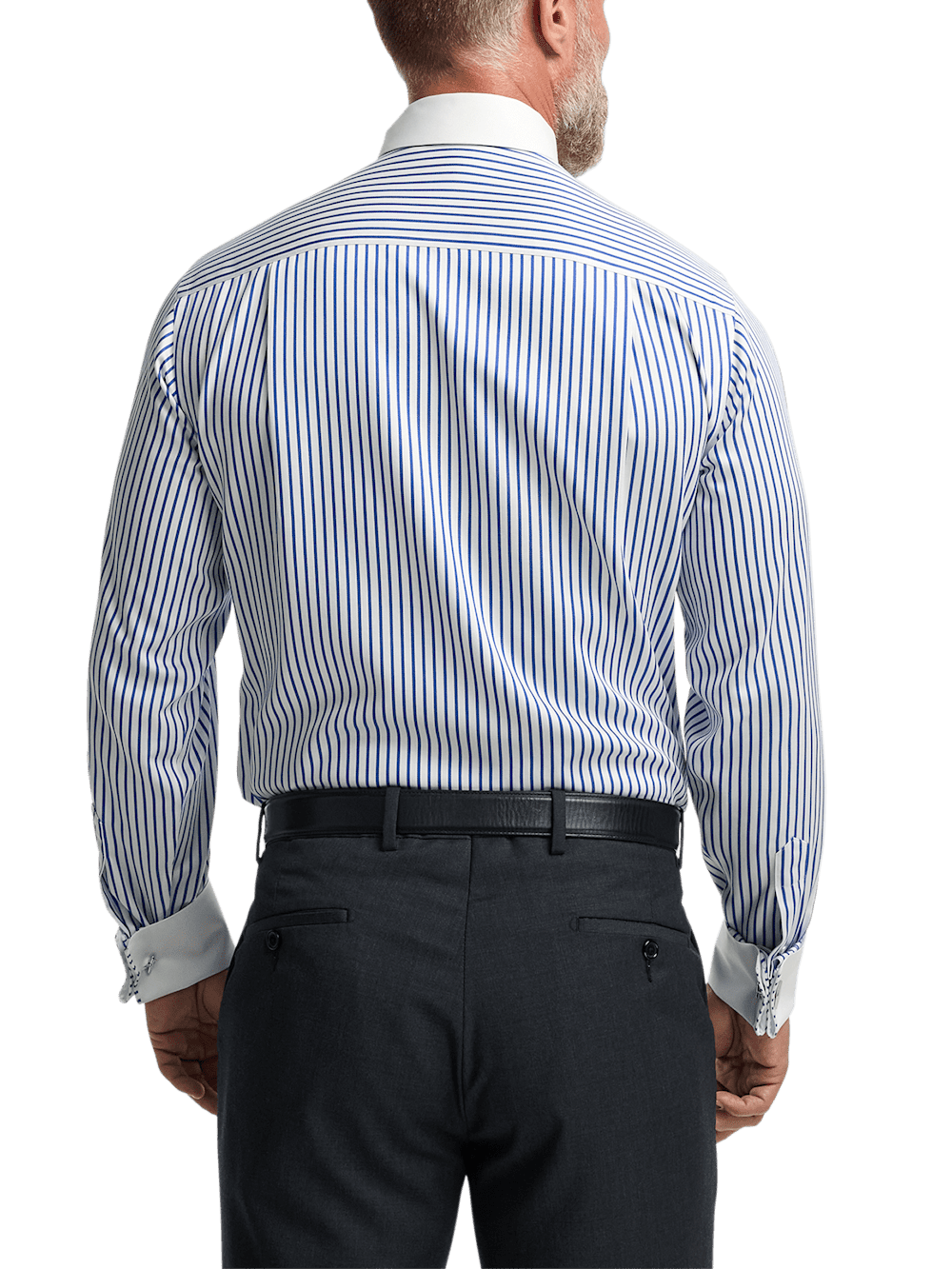 Alternate Image of Non-iron Cotton Stripe Dress Shirt With Contrast Trim-5