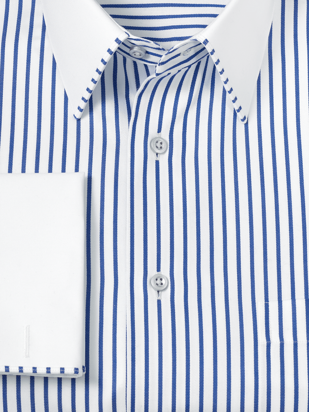 Alternate Image of Non-iron Cotton Stripe Dress Shirt With Contrast Trim-6