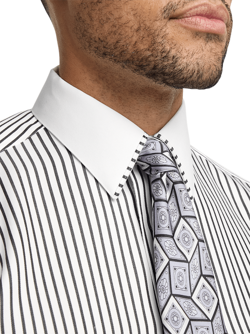 Alternate Image of Non-iron Cotton Stripe Dress Shirt With Contrast Trim-2