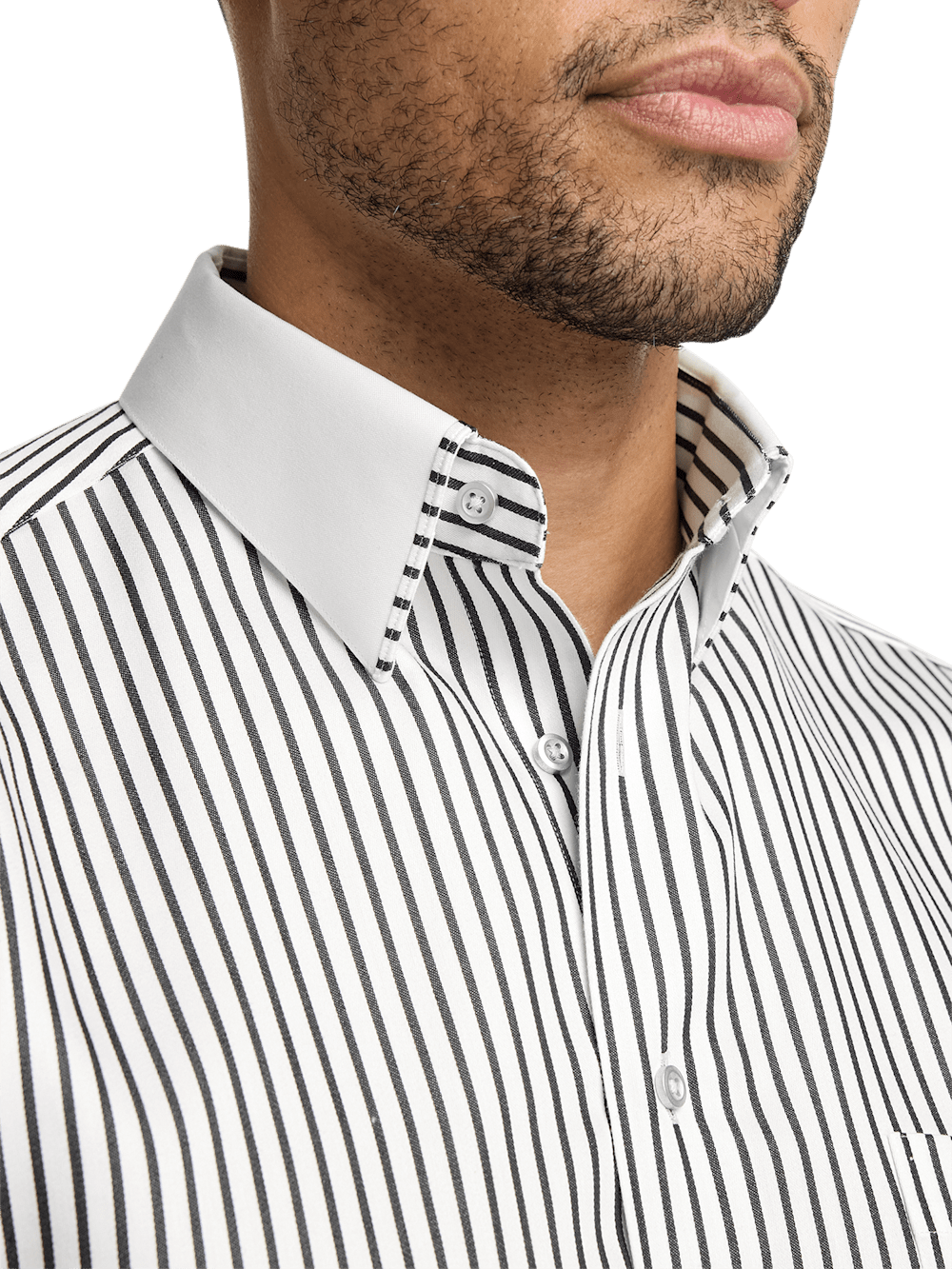 Alternate Image of Non-iron Cotton Stripe Dress Shirt With Contrast Trim-3