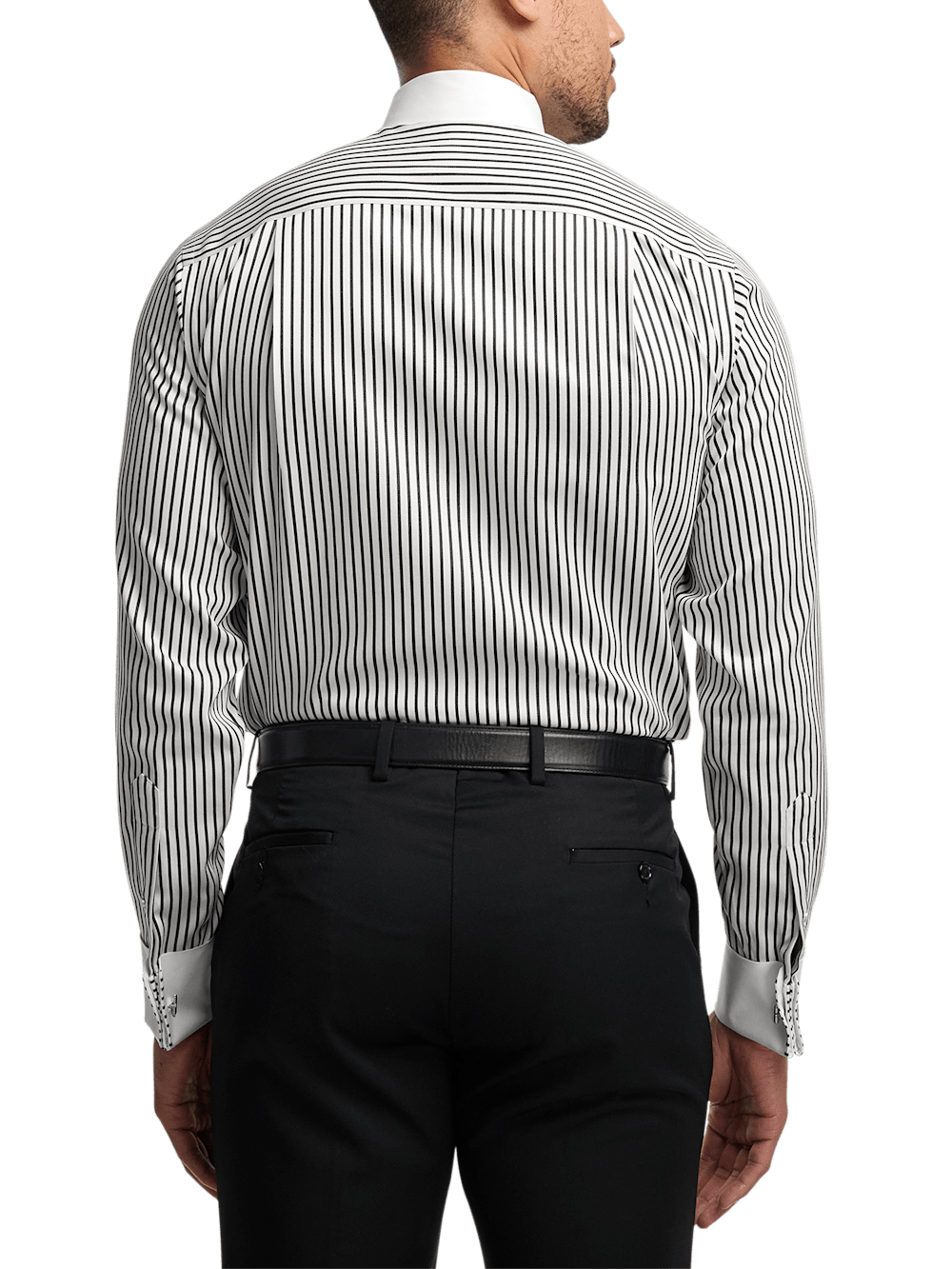 Alternate Image of Non-iron Cotton Stripe Dress Shirt With Contrast Trim-5