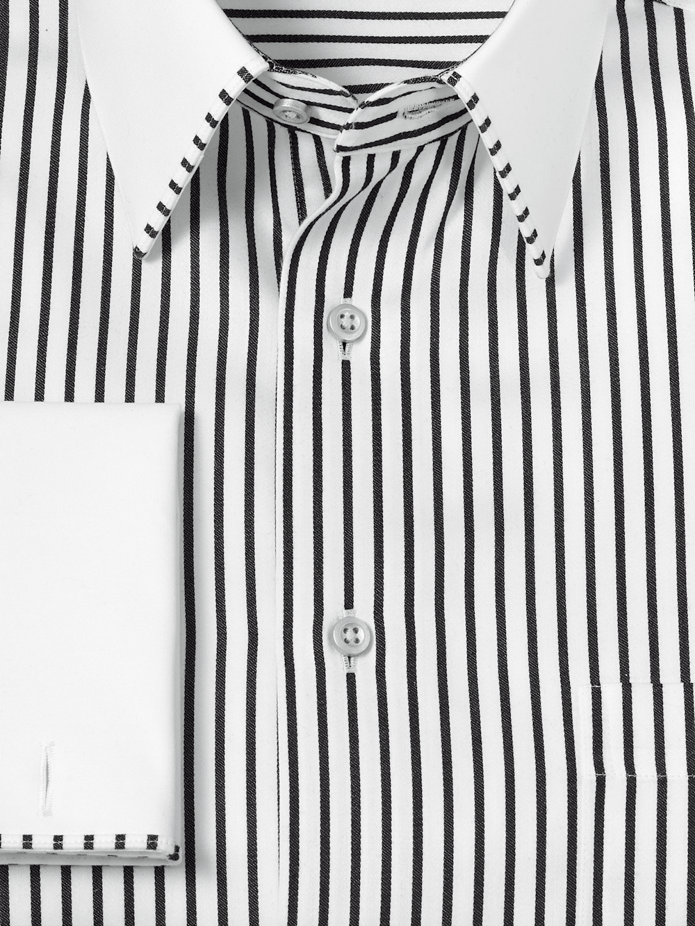 Alternate Image of Non-iron Cotton Stripe Dress Shirt With Contrast Trim-6