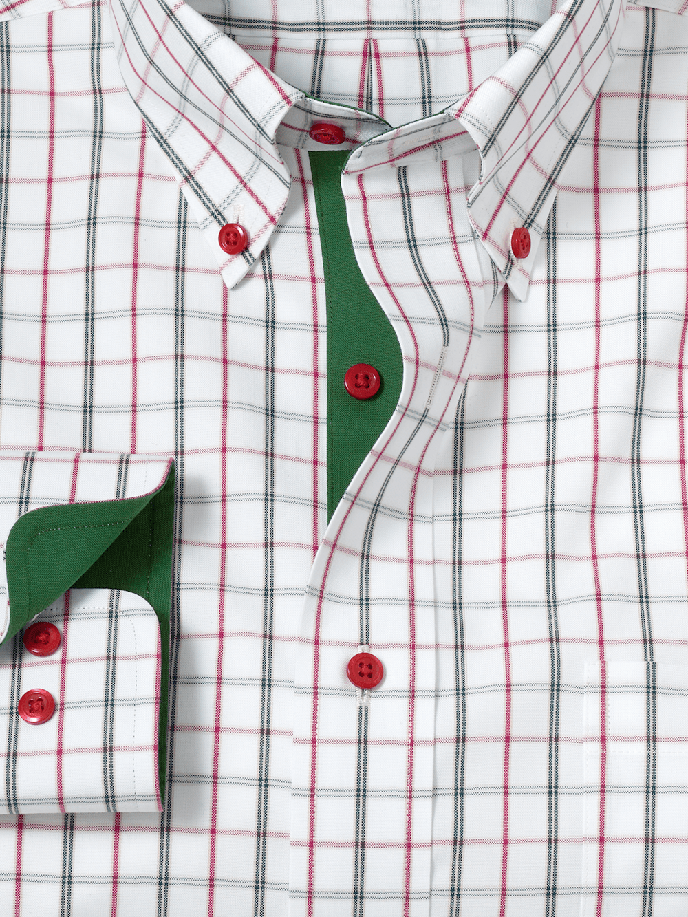 Alternate Image of Non-iron Cotton Windowpane Dress Shirt With Contrast Trim-5