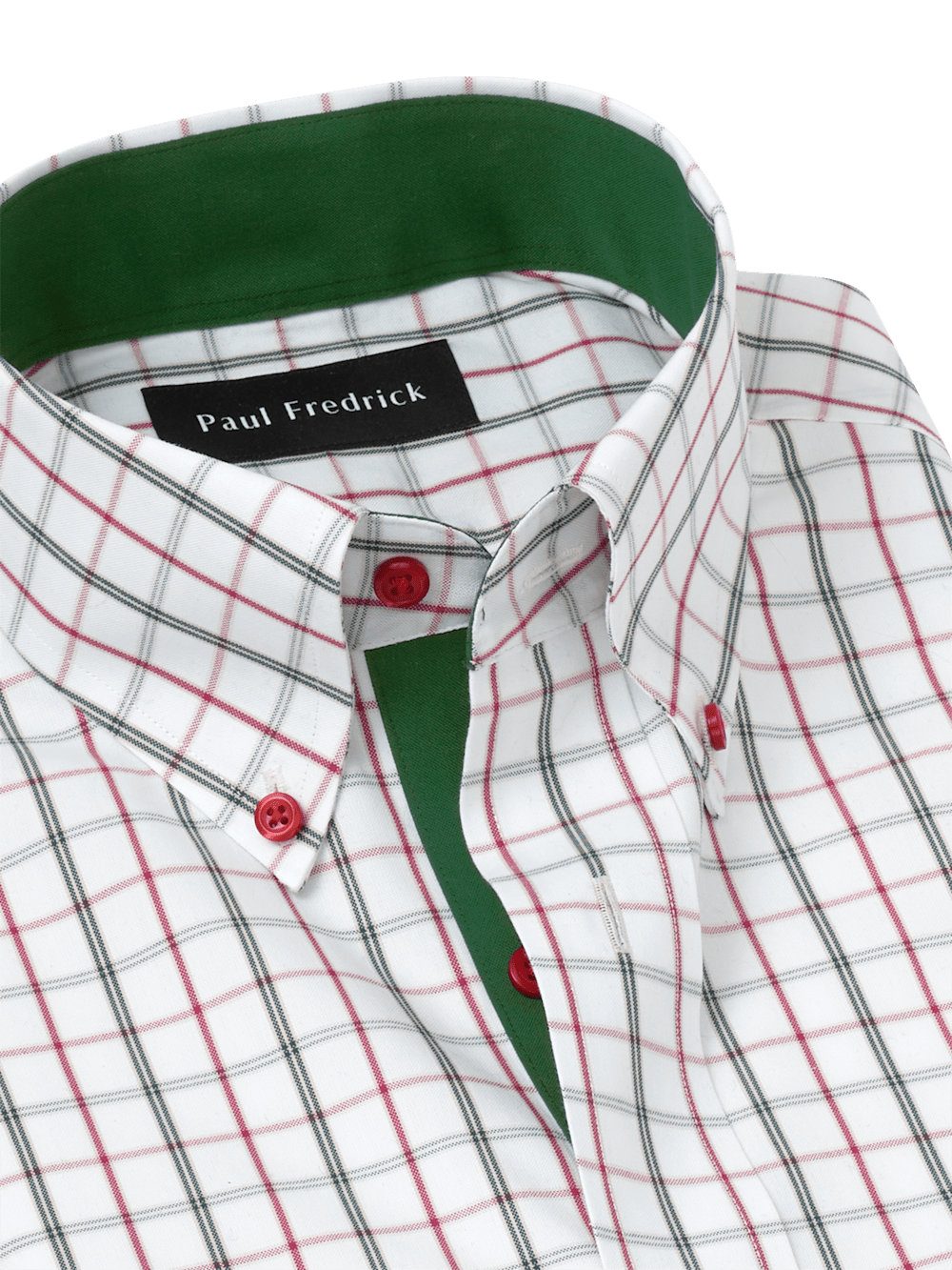 Alternate Image of Non-iron Cotton Windowpane Dress Shirt With Contrast Trim-6