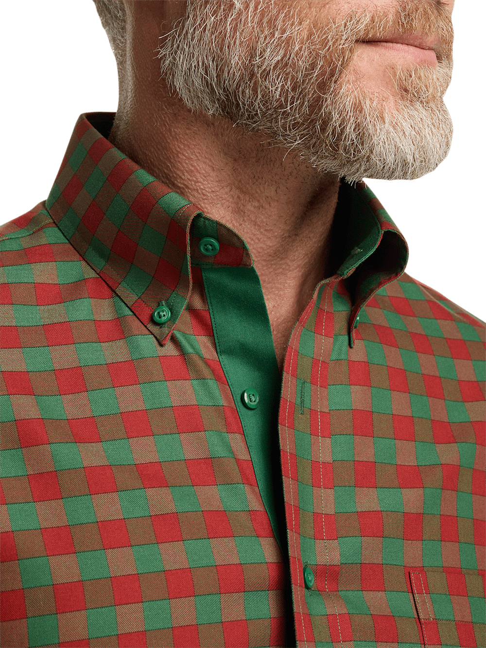 Alternate Image of Non-iron Cotton Gingham Dress Shirt With Contrast Trim-2