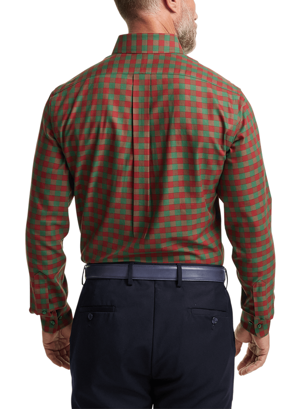 Alternate Image of Non-iron Cotton Gingham Dress Shirt With Contrast Trim-4