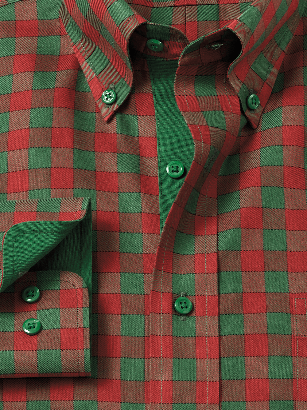 Alternate Image of Non-iron Cotton Gingham Dress Shirt With Contrast Trim-5