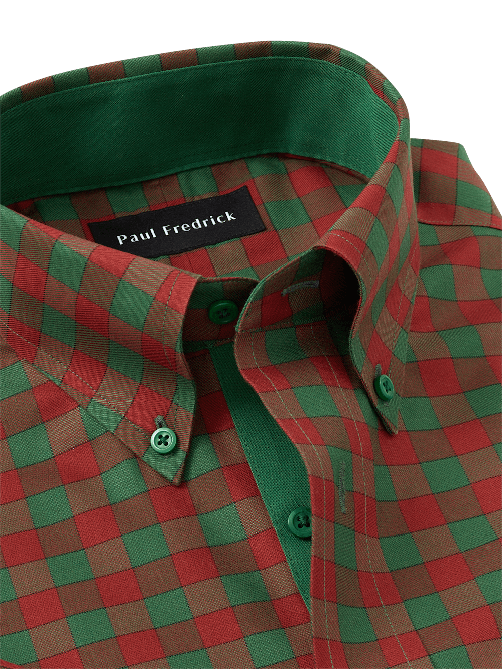 Alternate Image of Non-iron Cotton Gingham Dress Shirt With Contrast Trim-6