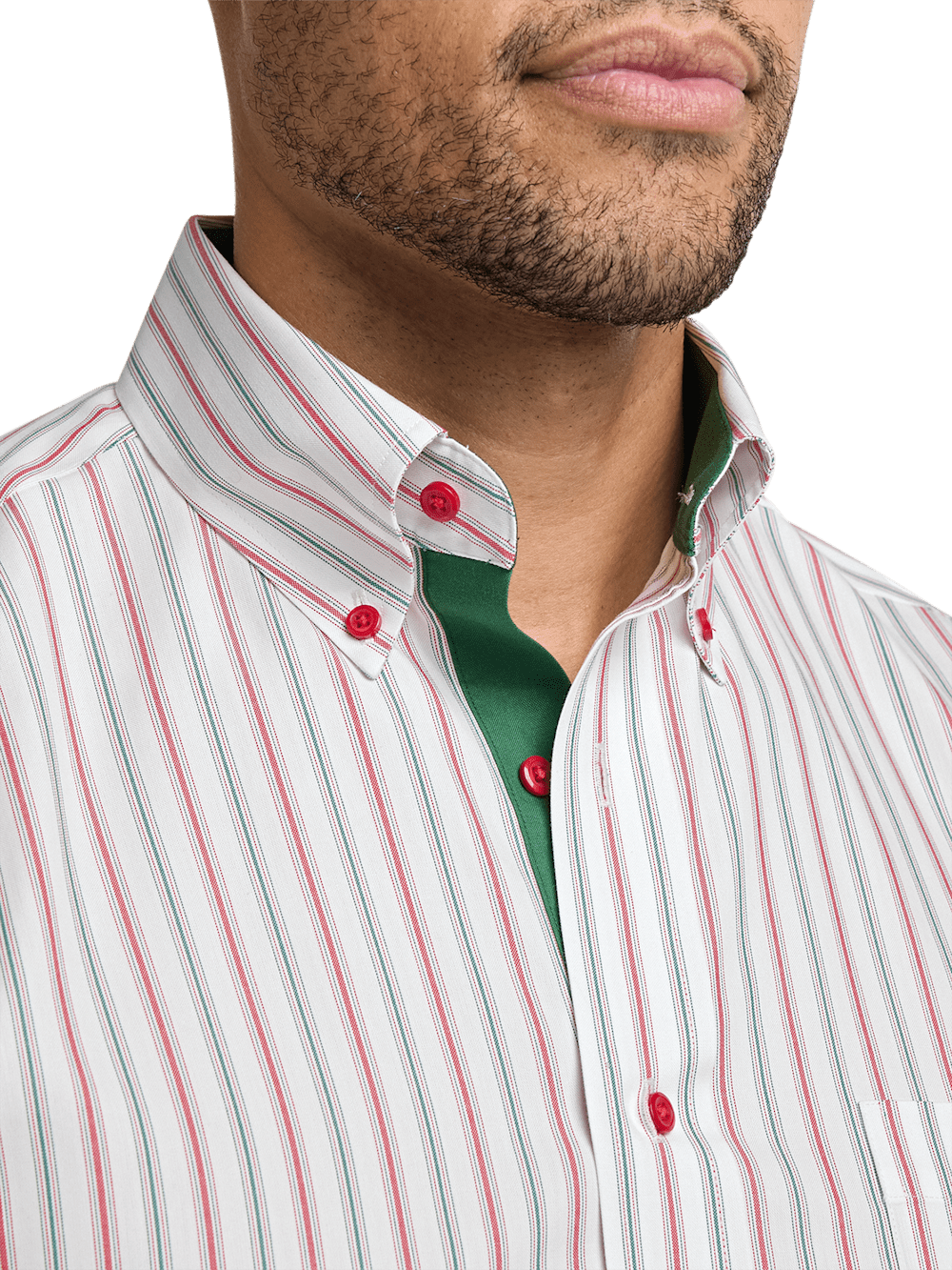 Alternate Image of Non-iron Cotton Stripe Dress Shirt With Contrast Trim-2