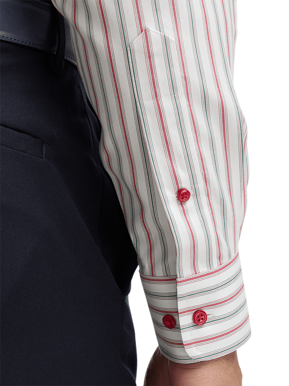 Alternate Image of Non-iron Cotton Stripe Dress Shirt With Contrast Trim-3