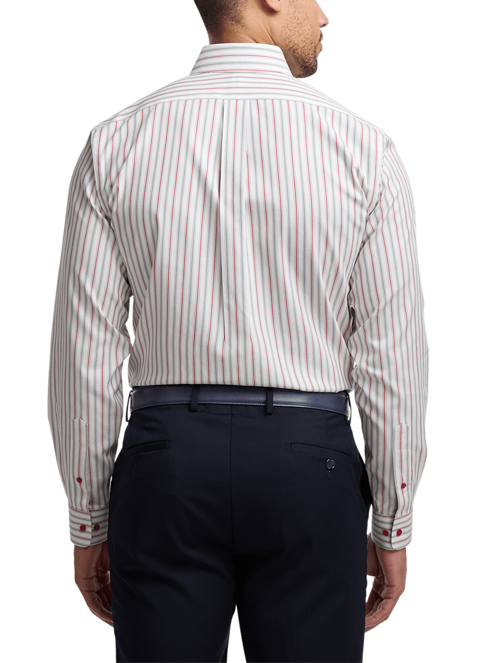 Alternate Image of Non-iron Cotton Stripe Dress Shirt With Contrast Trim-4