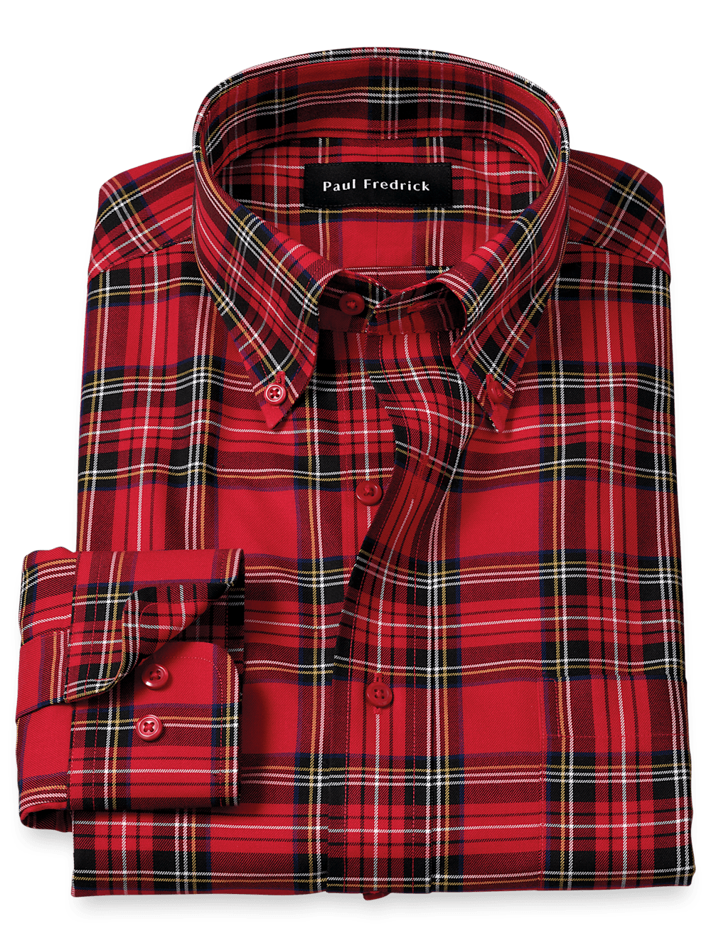 Product Image of Non-iron Cotton Plaid Dress Shirt-Red