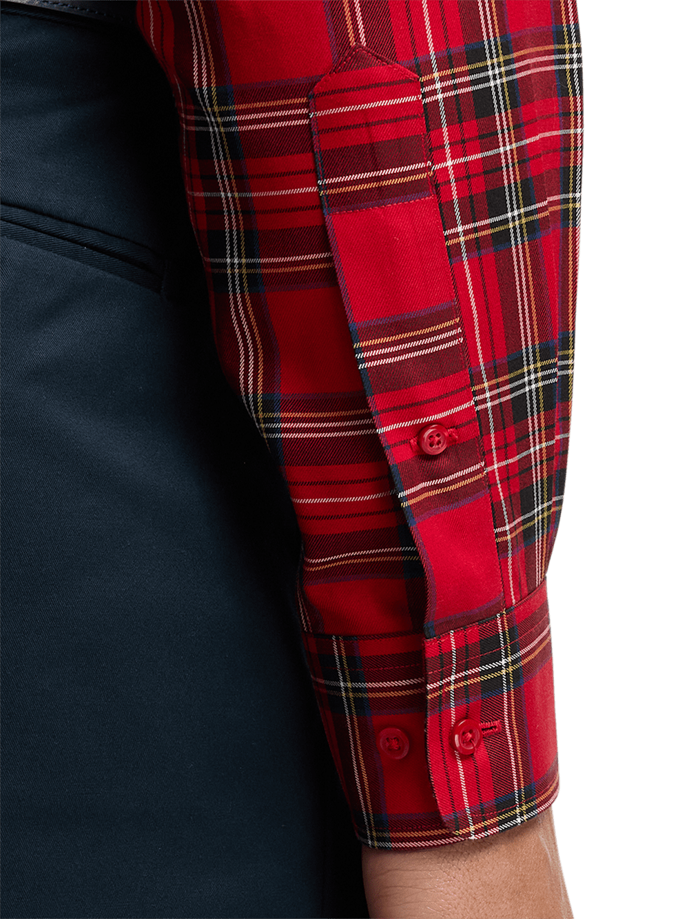 Alternate Image of Non-iron Cotton Plaid Dress Shirt-3