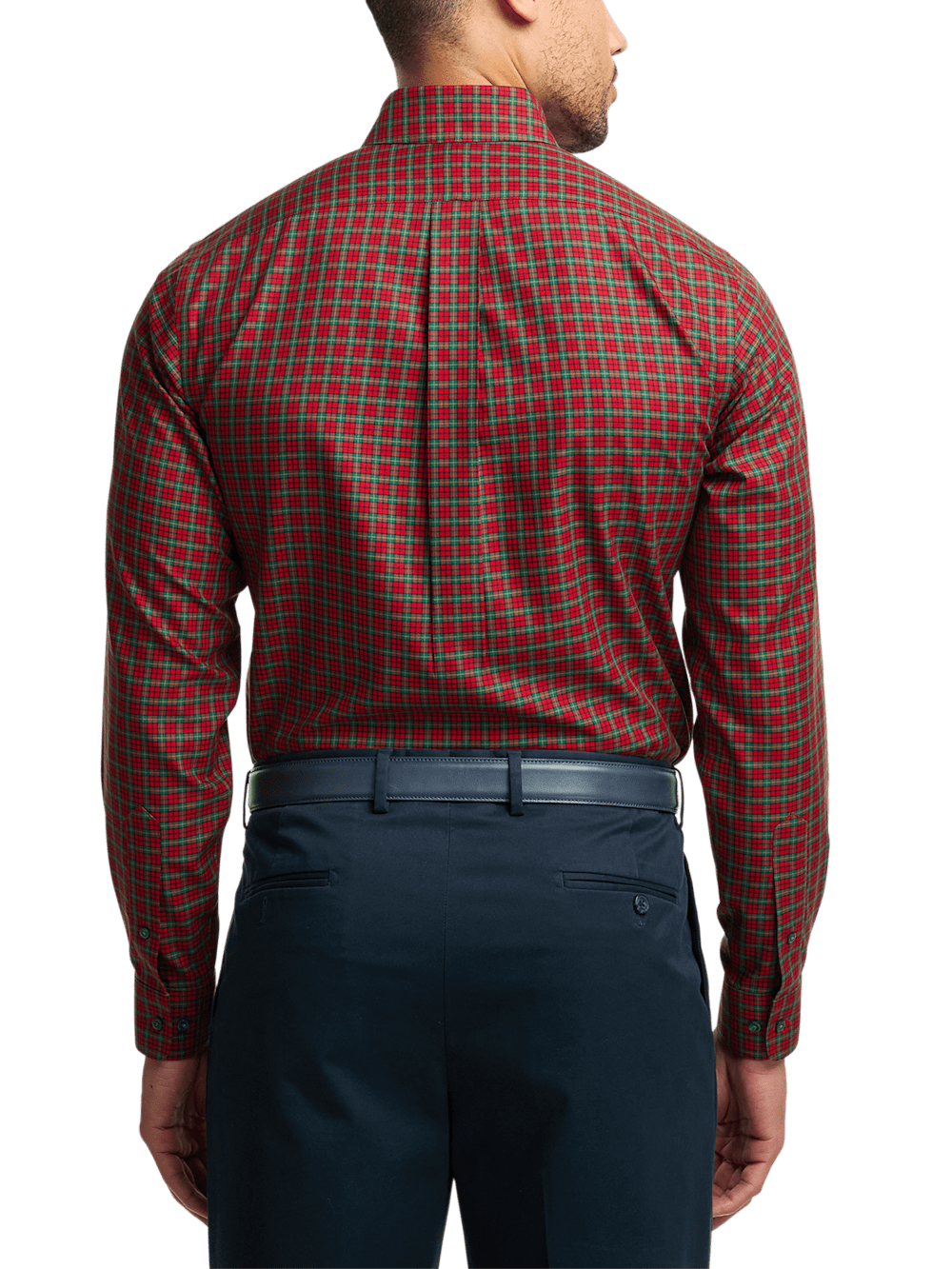 Alternate Image of Non-iron Cotton Plaid Dress Shirt With Contrast Trim-4