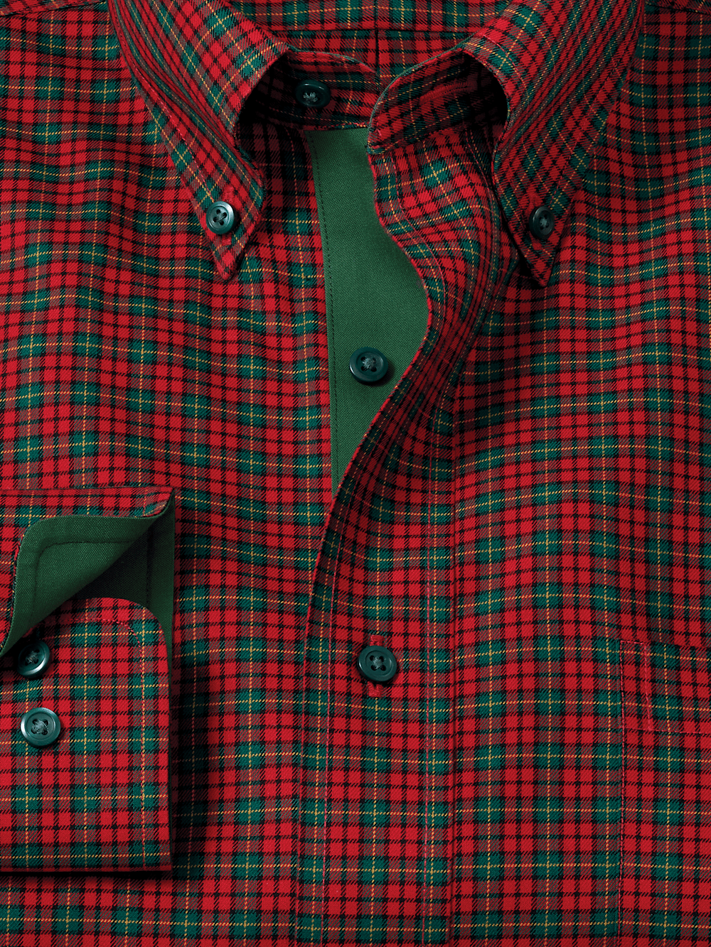 Alternate Image of Non-iron Cotton Plaid Dress Shirt With Contrast Trim-5