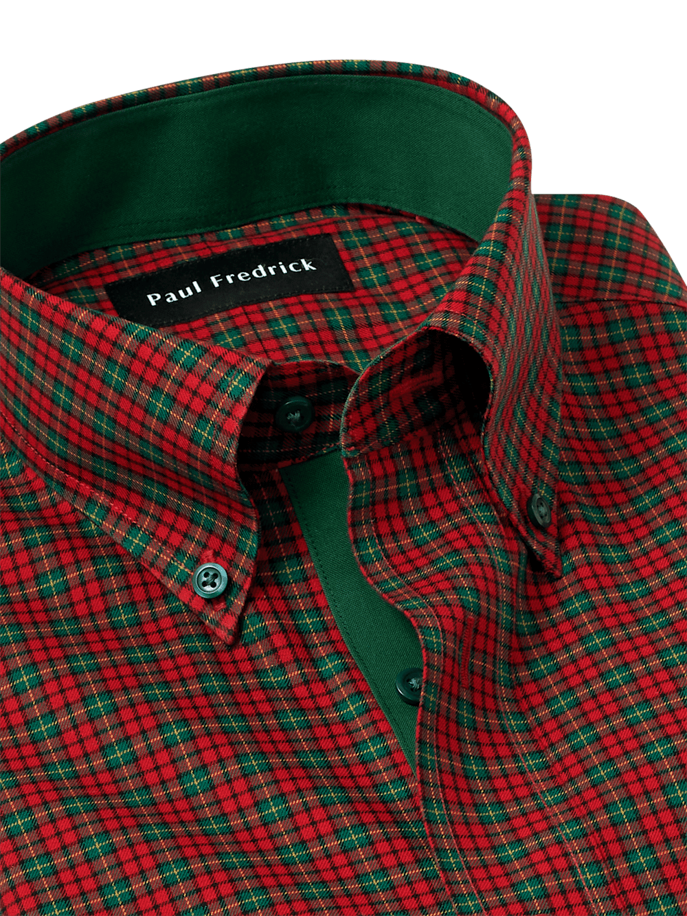 Alternate Image of Non-iron Cotton Plaid Dress Shirt With Contrast Trim-6