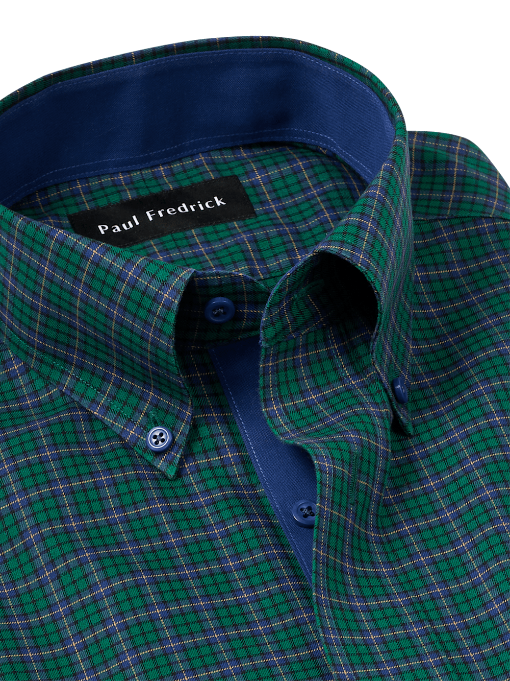 Alternate Image of Non-iron Cotton Plaid Dress Shirt With Contrast Trim-6