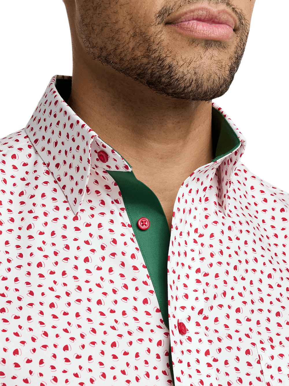 Alternate Image of Non-iron Cotton Santa Hat Dress Shirt With Contrast Trim-2