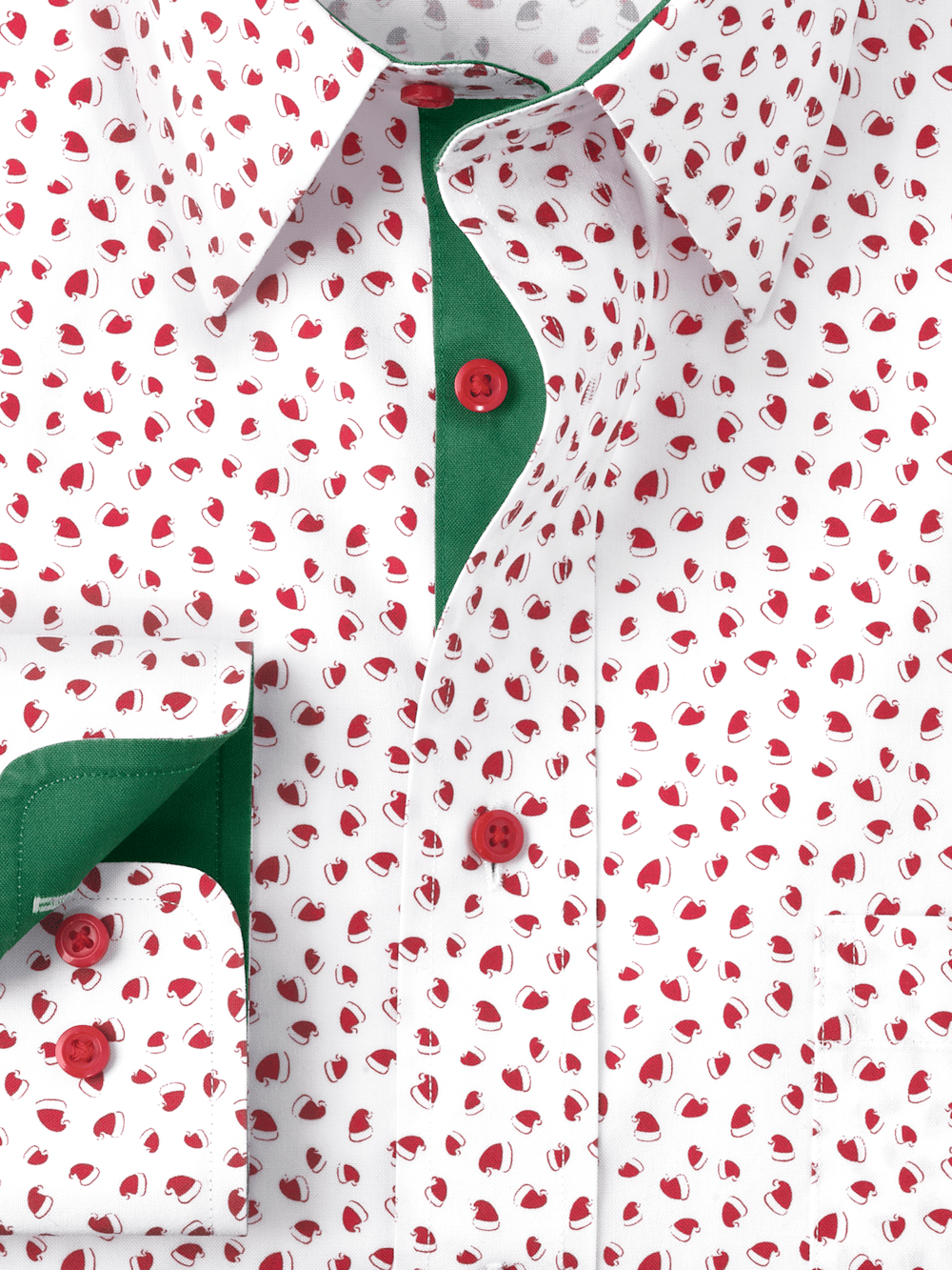 Alternate Image of Non-iron Cotton Santa Hat Dress Shirt With Contrast Trim-5