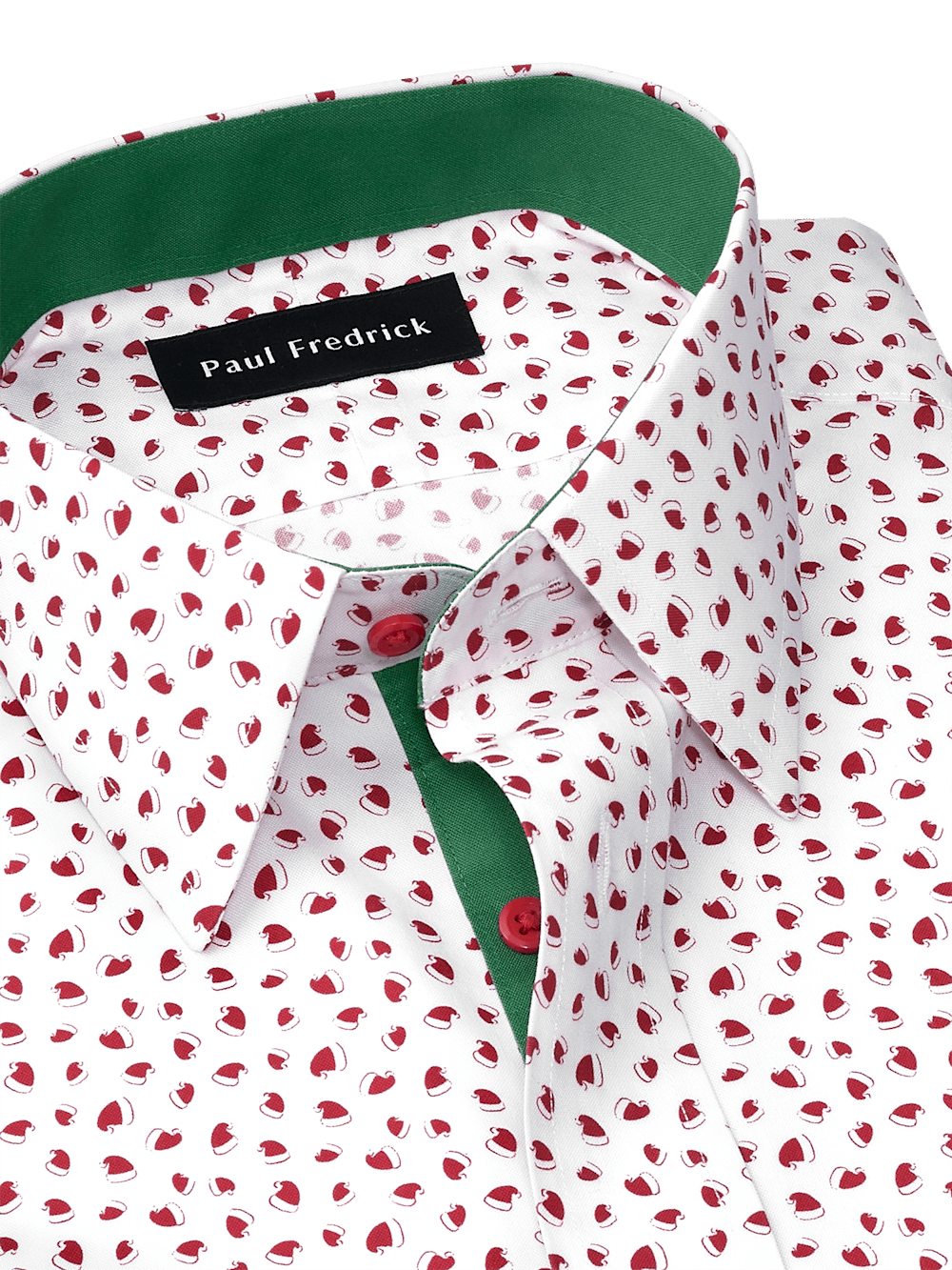 Alternate Image of Non-iron Cotton Santa Hat Dress Shirt With Contrast Trim-6