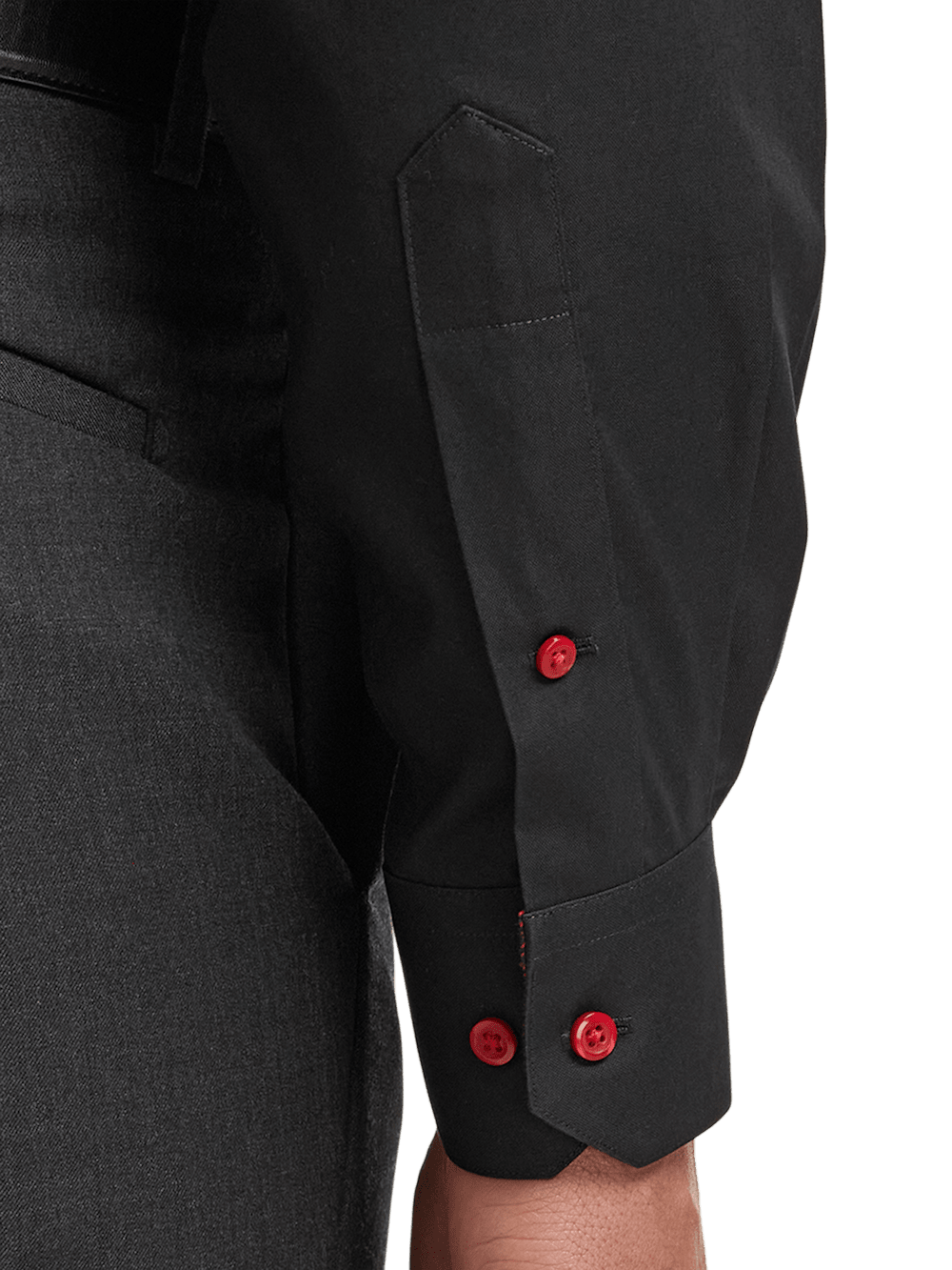 Alternate Image of Non-iron Cotton Solid Dress Shirt With Contrast Trim-3