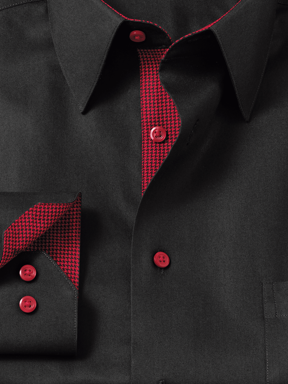 Alternate Image of Non-iron Cotton Solid Dress Shirt With Contrast Trim-5