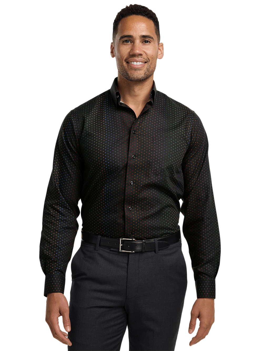 Alternate Image of Non-iron Cotton Dot Dress Shirt-1