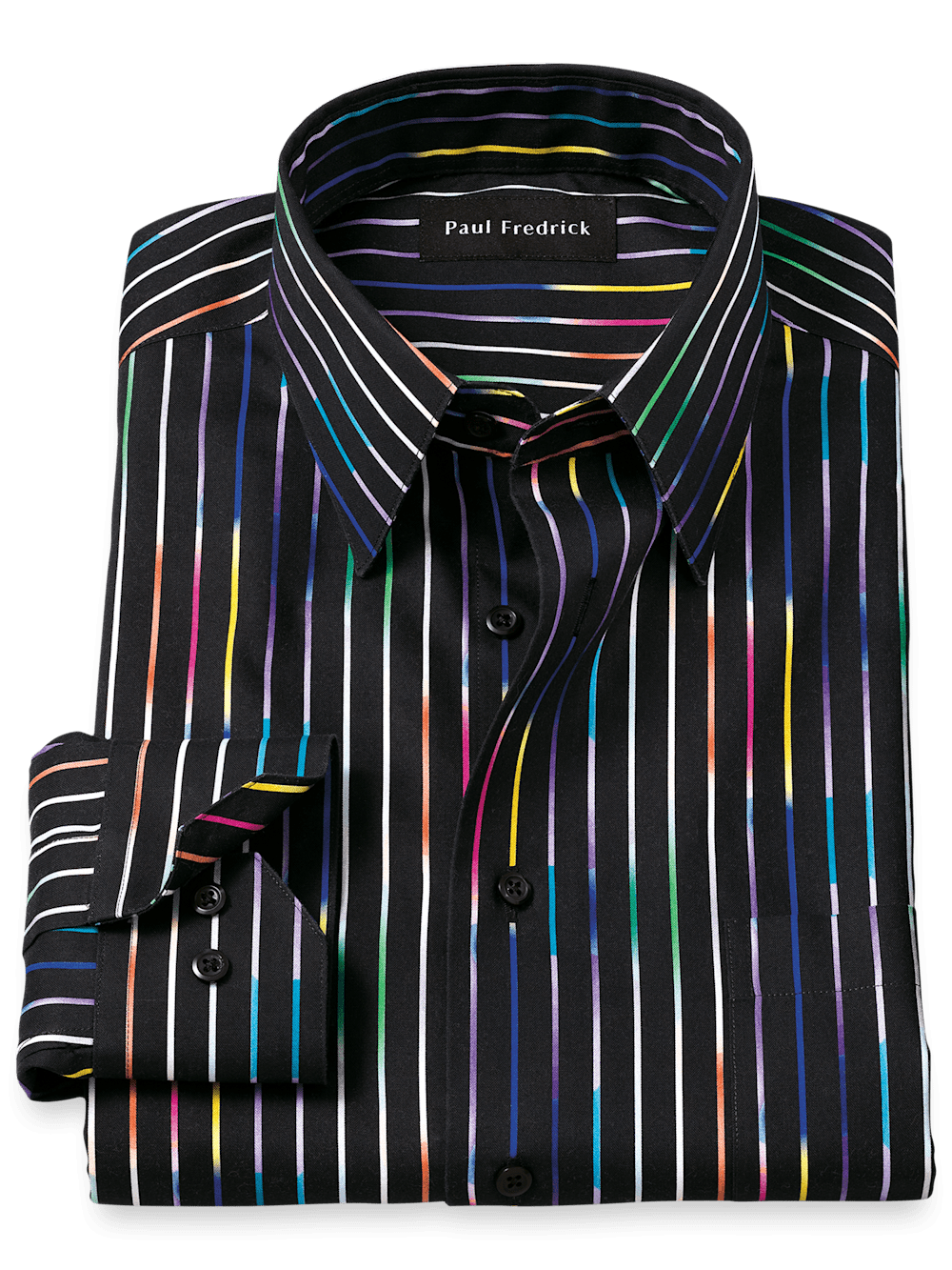 Product Image of Non-iron Cotton Stripe Print Dress Shirt-Multi