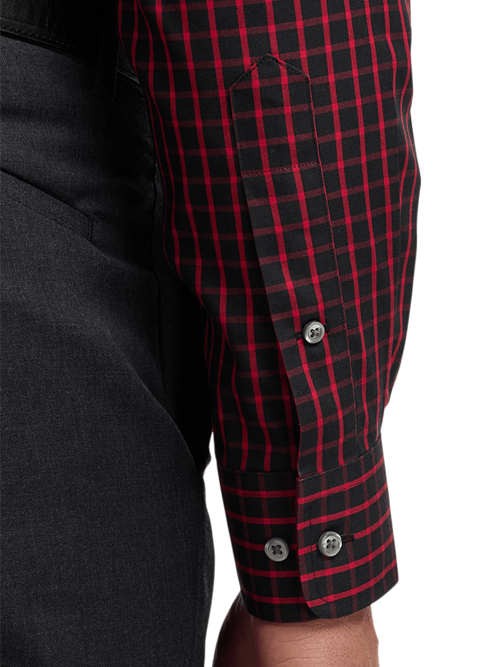 Alternate Image of Non-iron Cotton Check Dress Shirt With Contrast Trim-3